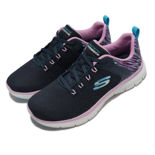 Skechers 訓練鞋 Flex Applea 4.0 女鞋 深藍 粉 健走 健身 運動鞋 149571NVMT [ACS 跨運動]