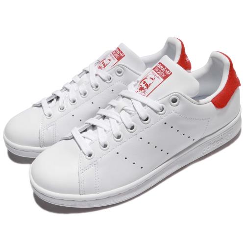 adidas 休閒鞋 Stan Smith 女鞋 白 紅尾 經典 毛巾布尾標 史密斯 愛迪達 BZ0482 [ACS 跨運動]