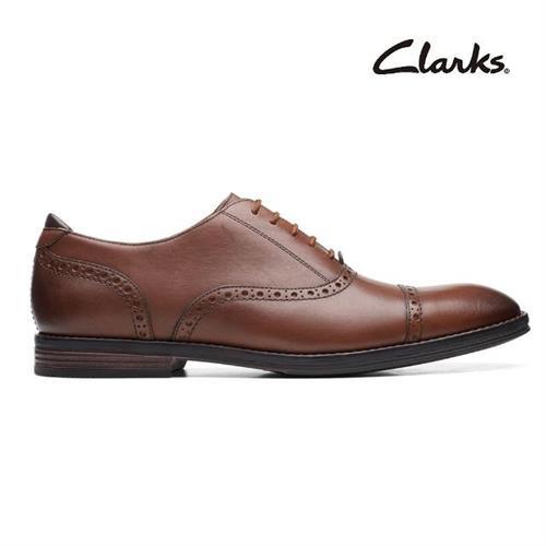 【Clarks】Citi Stride Wing 男款橫飾雕花牛津鞋 深棕褐色(CLM65502D)