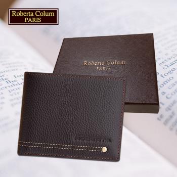 (Roberta Colum)諾貝達 男用專櫃皮夾 8卡片短夾(23154-2咖啡色)