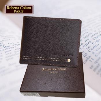 (Roberta Colum)諾貝達 男用專櫃皮夾 12卡片短夾(23152-2咖啡色)