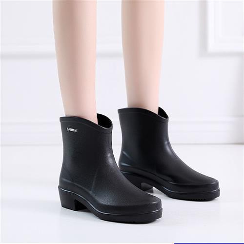 【Alice】-修飾腿型雨靴短靴(晴雨二穿鞋 防水鞋 靴子 厚底)
