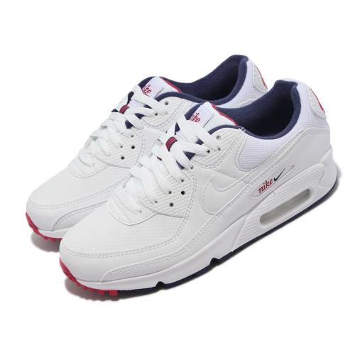 Nike 休閒鞋 Wmns Air Max 90 白 藍紅 女鞋 氣墊 復古風格 運動鞋 DJ5414-100 [ACS 跨運動]