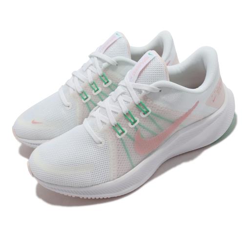 Nike 慢跑鞋 Wmns Quest 4 白 粉紅 路跑 基本款 女鞋 運動鞋 DA1106-105 [ACS 跨運動]