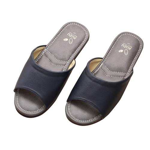 優雅歐風室內皮拖鞋-藍(L-XL)【愛買】