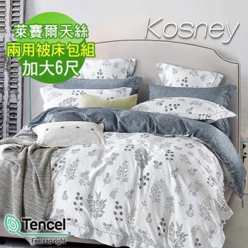 KOSNEY 簡愛 加大100%天絲TENCEL四件式兩用被床包組