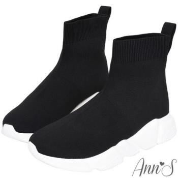 Ann’S運動風-超顯瘦內增高防潑水襪套輕量老爹鞋