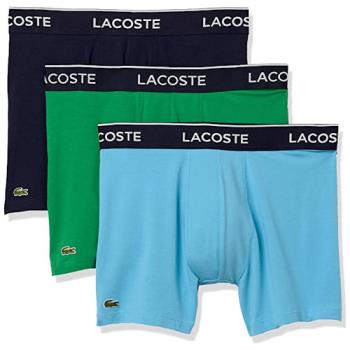 Lacoste 2022男時尚合身雙藍綠色四角修飾內著混搭3件組