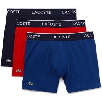 Lacoste 2022男時尚合身雙藍紅色四角修飾內著混搭3件組