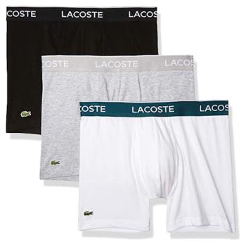 Lacoste 2022男時尚合身黑灰白色四角修飾內著混搭3件組