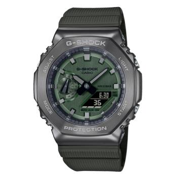 【CASIO 卡西歐】G-SHOCK 雙顯 男錶 金屬錶殼 樹脂錶帶 防水200米 GM-2100 (GM-2100B-3A)