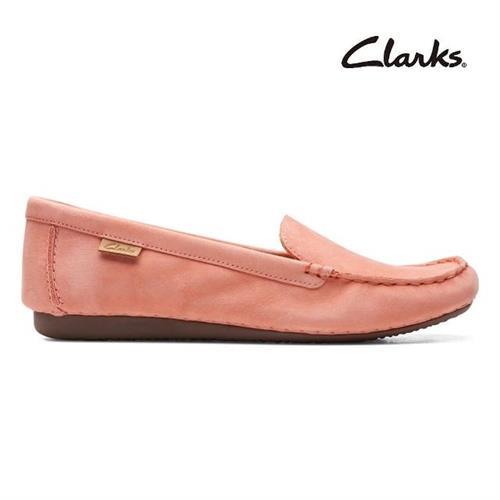 【Clarks】Freckle Walk 女款柔軟親膚莫卡辛鞋 桃色(CLF65796C)