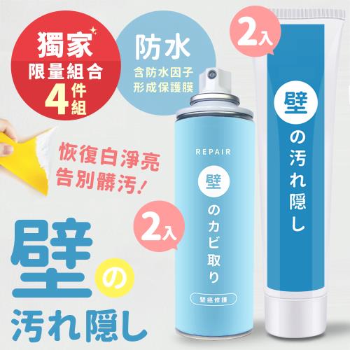 【SGS不含甲醛】日本珪藻土壁癌防水噴霧*2入組，加贈〝牆壁修繕補牆膏〞！寶媽咪