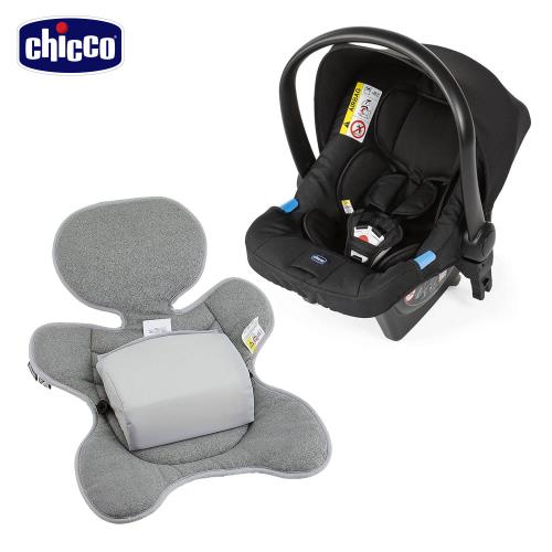 chicco-Kaily手提汽座無底座版-墨黑+BF新生兒軟墊組