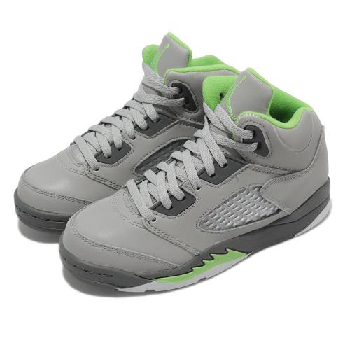 Nike 童鞋 Jordan 5 Retro PS 中童 銀灰 綠 反光 喬丹 5代 親子鞋 五代 DQ3735-003 [ACS 跨運動]