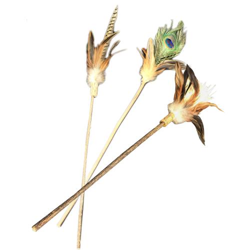 自然鮮-木天蓼逗貓棒70cm(孔雀羽毛/雉雞羽毛/玉米羽毛)