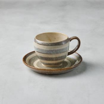 有種創意 - 日本美濃燒 - 圓釉咖啡杯碟組 - 摩卡色(2件式) - 200 ml
