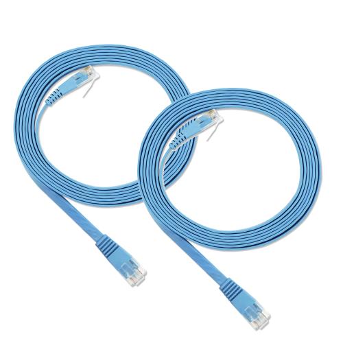 【聖岡科技Dr.AV】2入組PCC-602極速1.5mm超薄Cat.6扁平網路線2M(1000base-t傳輸速度ADSL光纖CATV通訊對應)