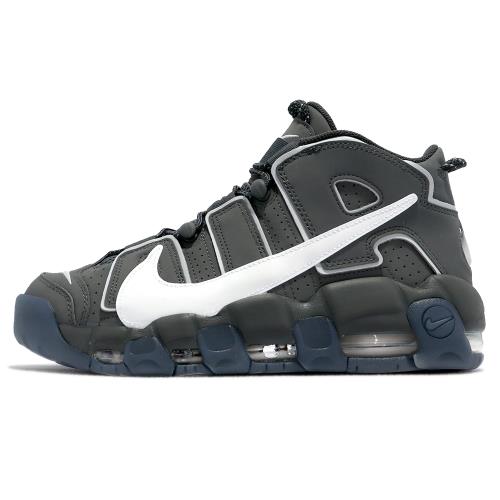 Nike 休閒鞋Air More Uptempo 96 男鞋深灰藍白大AIR 氣墊反光皮革