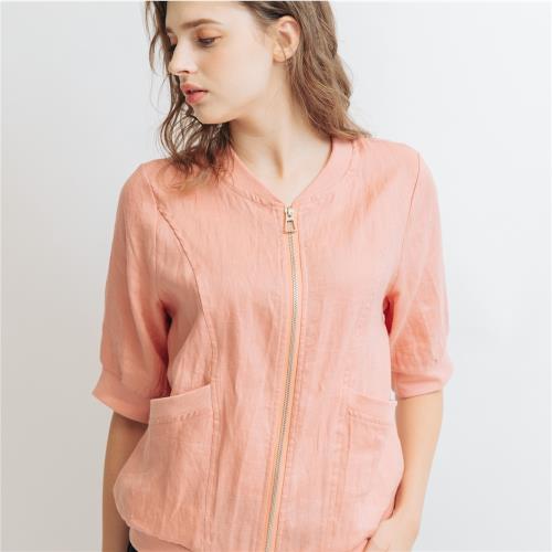 QWI歐洲專櫃極光絲柔100%亞麻外套1入