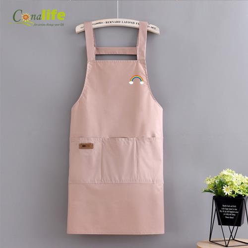 Conalife 簡約風防水背帶工作圍裙 (2入)
