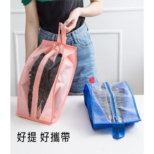 時尚透明視窗手提鞋袋 款式隨機 5入組