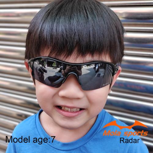 運動兒童太陽眼鏡 8-14歲 男女 UV400 防紫外線 黑框 茶片 大童 安全防護鏡片 Radar-blb Mola摩拉