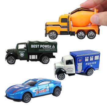Colorland-1盒5入-玩具汽車模型 合金小汽車 警車 工程車 賽車 軍事車 兒童玩具車