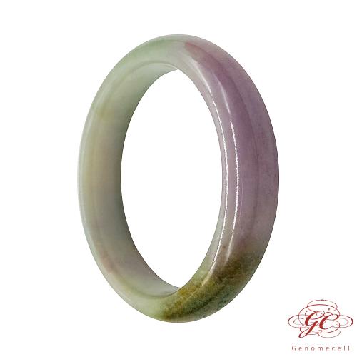 【肌容雪】天然緬甸粉春帶彩翡翠手鐲A貨 編號60 (鐲寬53.3mm #17號)
