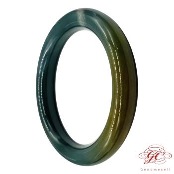 【肌容雪】天然緬甸A貨綠水撒金翡翠圓條手鐲 編號64(鐲寬57.6mm #18.5號)