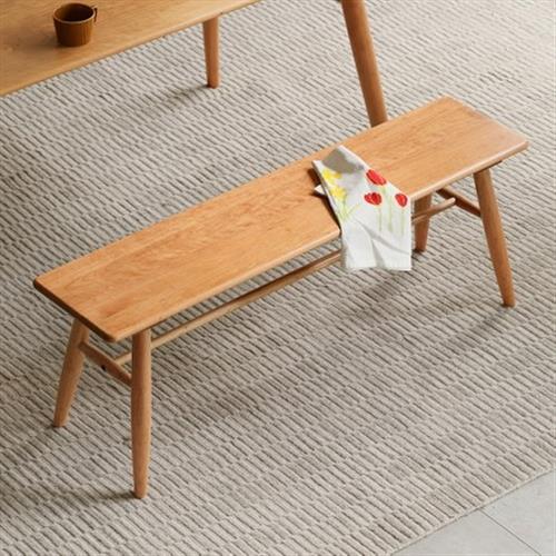 【hoi! 好好生活】源氏木語櫻雨復古櫻桃木斜腳1.2M長凳 Y17T76