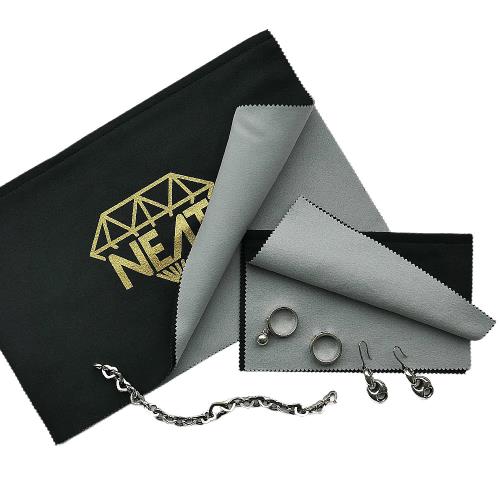 【NEAT】雙層拭銀布2入組合-黑(28+16cm)