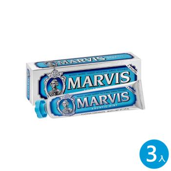 MARVIS AQUACIT MINT 義大利頂級牙膏 海洋薄荷 (藍) 85ml x3