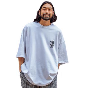 【男人幫大尺碼】T1709台灣製造純棉地球圖案T恤