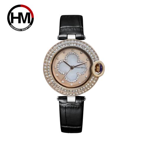 HANNAH MARTIN  時尚鑲鑽錶框刻度女士腕錶-HM-Z11