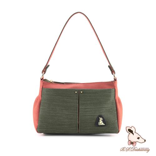 B.S.D.S冰山袋鼠 - 玩色主義 - 雙色可拆式多層斜肩包 - 甜柚綠【9011-OG】