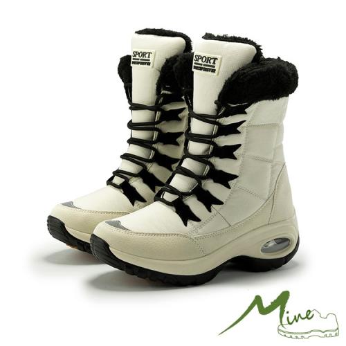 【MINE】雪靴 機能雪靴/防潑水機能保暖防寒運動風時尚造型雪靴 米