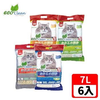 ECO艾可-豆腐貓砂7L-原味/玉米/綠茶/活性炭-6入一箱-吸濕力強