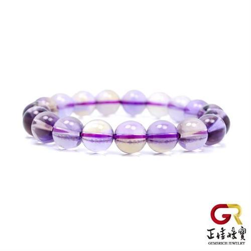 【正佳珠寶】紫黃晶 頂級冰質雙色紫黃晶 10mm 紫黃晶手珠             