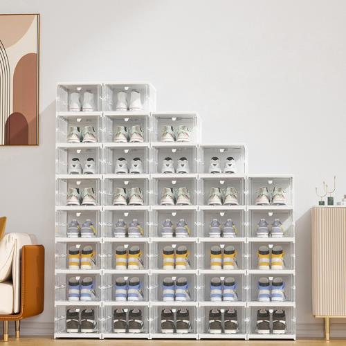 IDEA  免安裝一體式伸縮摺疊收納鞋盒(1組3層)