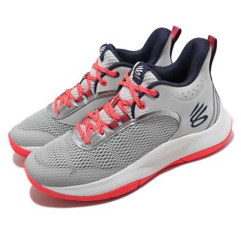 Under Armour 籃球鞋 3Z6 男款 灰 螢光 桃紅 Curry 子系列 UA 防撕裂 輕量 3025090101 [ACS 跨運動]