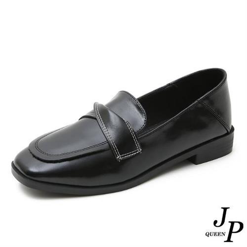 【JP Queen New York】復古英倫樂福鞋小皮鞋(黑色)