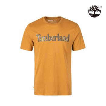 Timberland 男款小麥色線型LOGO短袖T恤A43ZCP47