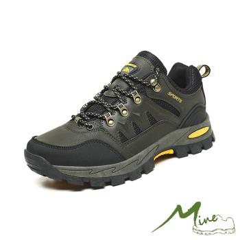 【MINE】登山鞋 休閒登山鞋/輕量設計網布拼接戶外休閒登山鞋 - 男鞋 綠