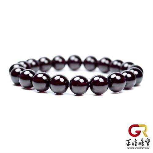 【正佳珠寶】石榴石 頂級翠亮透紫紅 10mm手珠 石榴石手鍊               