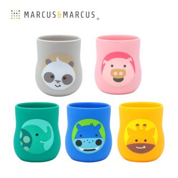 【MARCUS&MARCUS】動物樂園2合1矽膠訓練杯(多款繽紛任選)