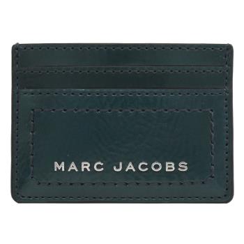 MARC JACOBS 馬克賈伯 浮雕LOGO漆皮信用卡名片夾.深綠