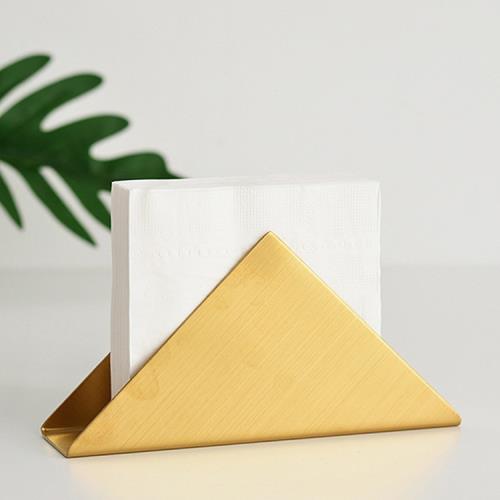 Olivier北歐風不銹鋼簡約金色三角造型餐巾紙收納座