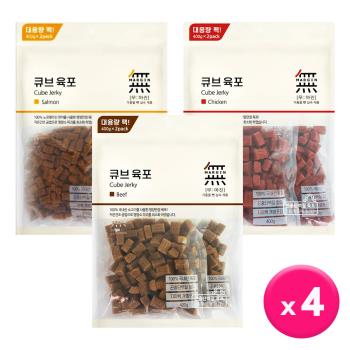 韓國無in-犬用點心肉塊800g x4包(鮭魚塊/牛肉塊/雞肉塊)