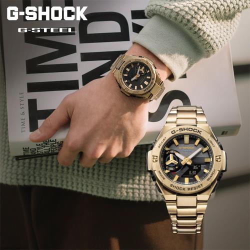 CASIO 卡西歐G-SHOCK 太陽能電力藍芽碳纖維核心防護構造手錶(GST